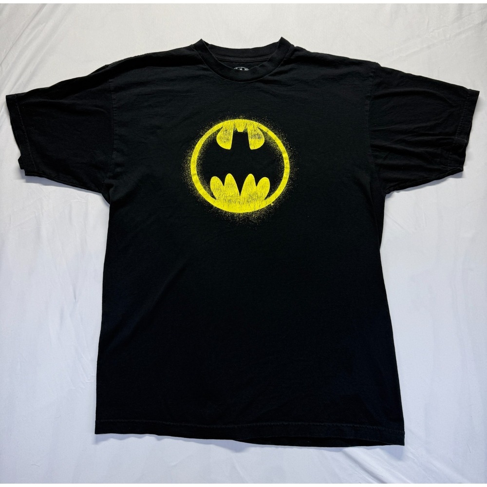 Batman T Shirt Mens 3XLT Black Graphic Print Bat Logo Cotton Outdoor Casual Wear